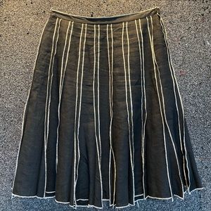 Carole Little Pleated Black Skirt w/ White Trim 12